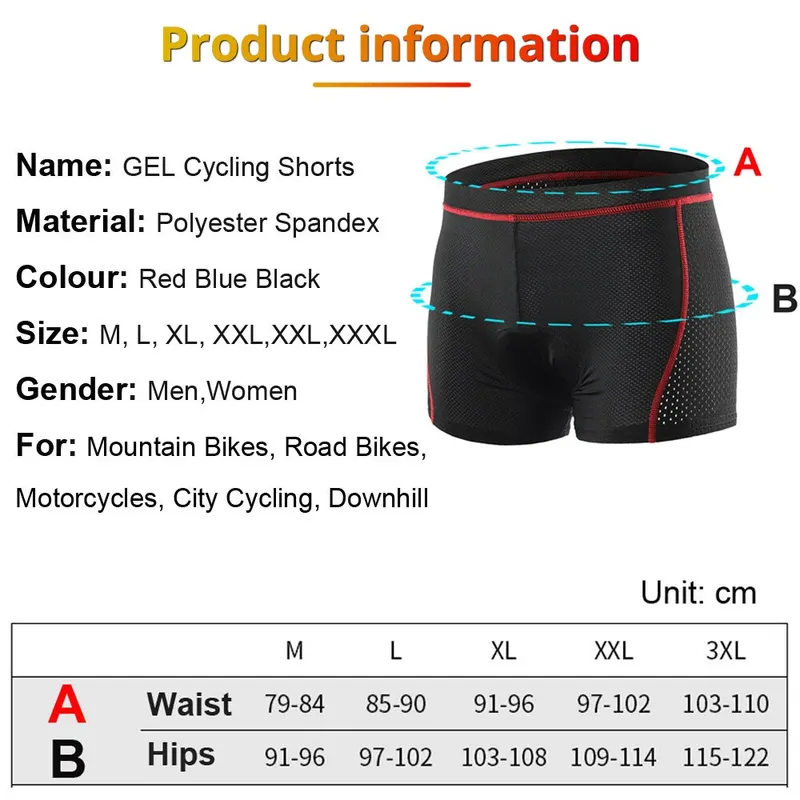 NEWBOLER Men's MTB Cycling Sho - Padded Cycling Shorts 5D Gel 评论和价格