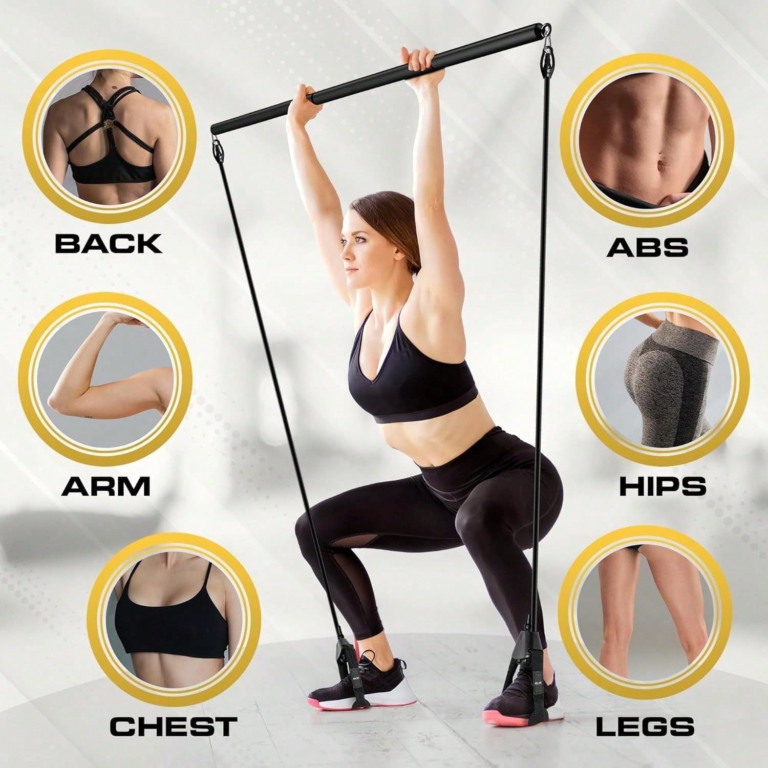 Pilates Bar Kit with Resistanc - Pilates Bar Kit With Resistance Bands 评论和价格