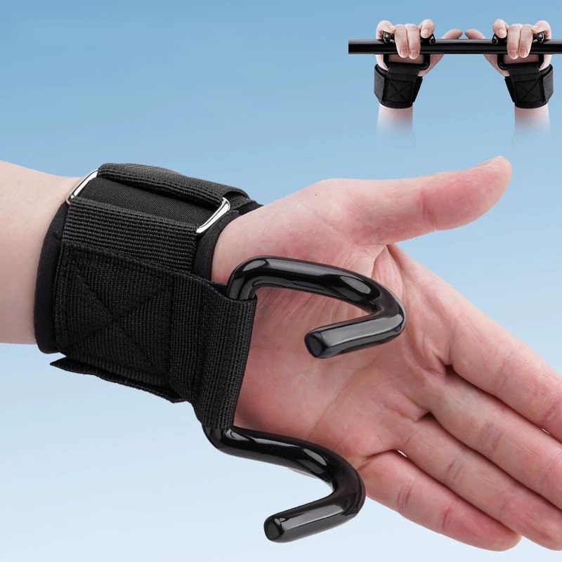 1PairWeight Lifting Hook Grips - Wrist Wraps Weightlifting Support 评论和价格