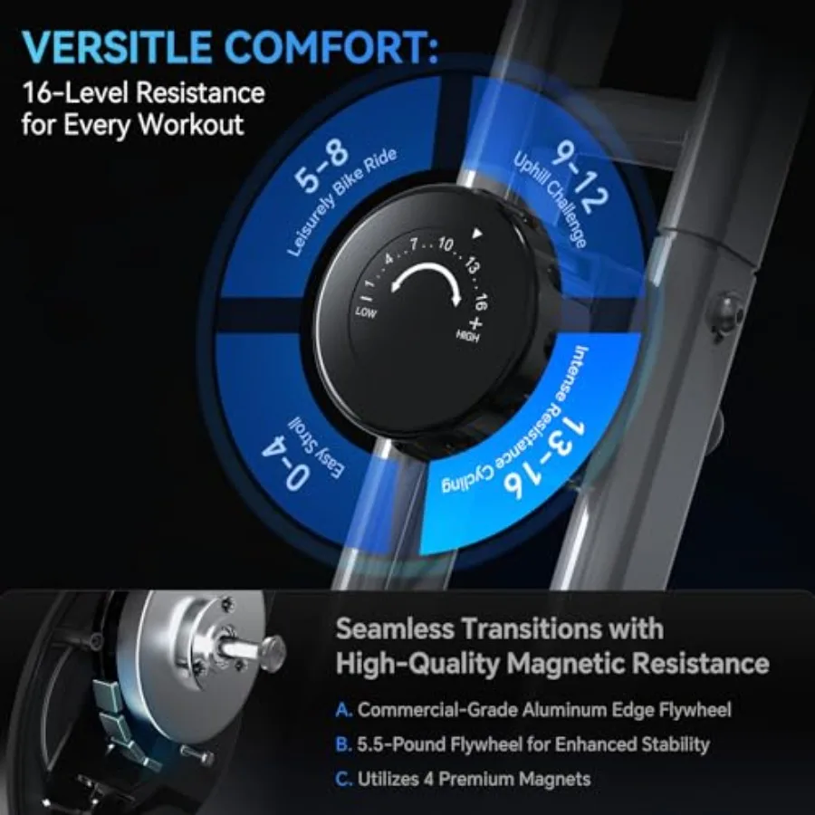 Foldable Exercise Bike for Sma - Exercise Bike Magnetic Resistance 评论和价格