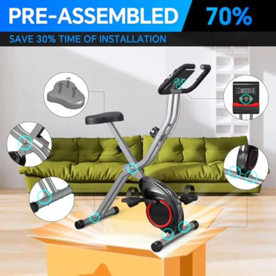 Foldable Exercise Bike for Sma - Exercise Bike Magnetic Resistance 评论和价格