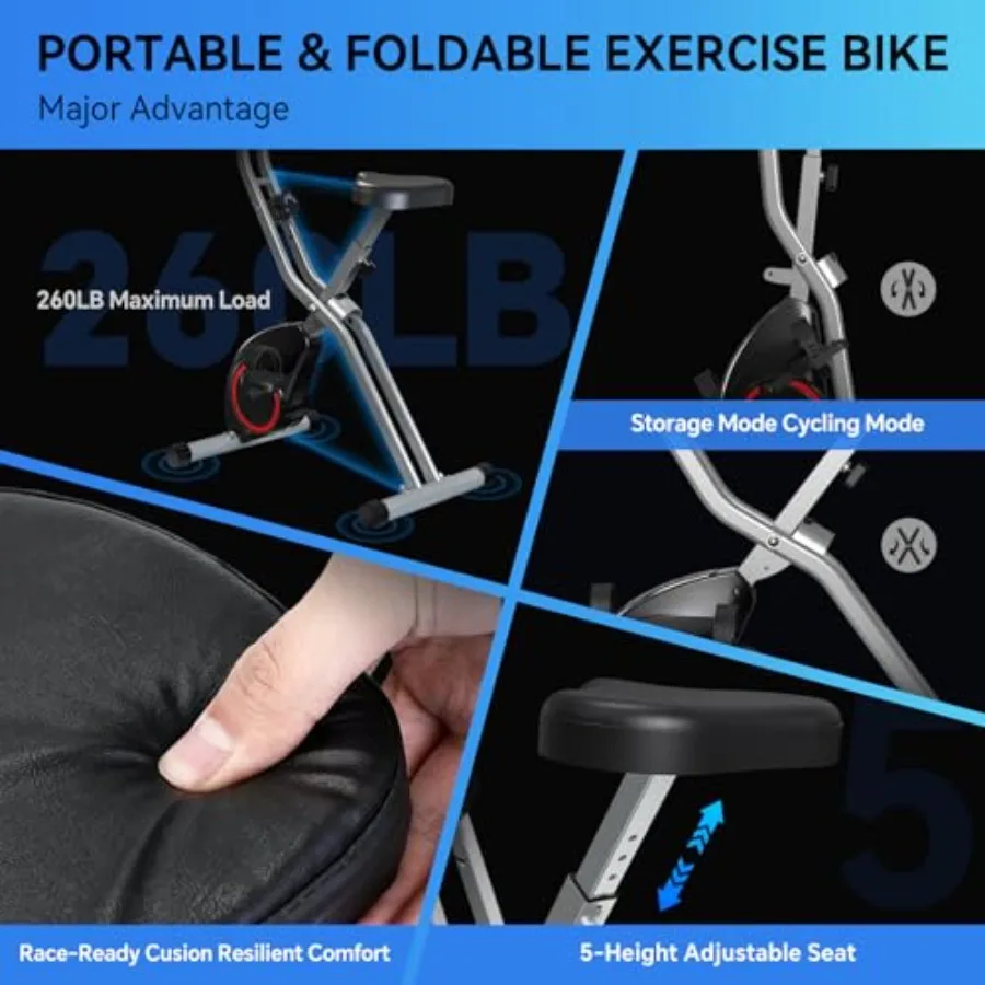 Foldable Exercise Bike for Sma - Exercise Bike Magnetic Resistance 评论和价格