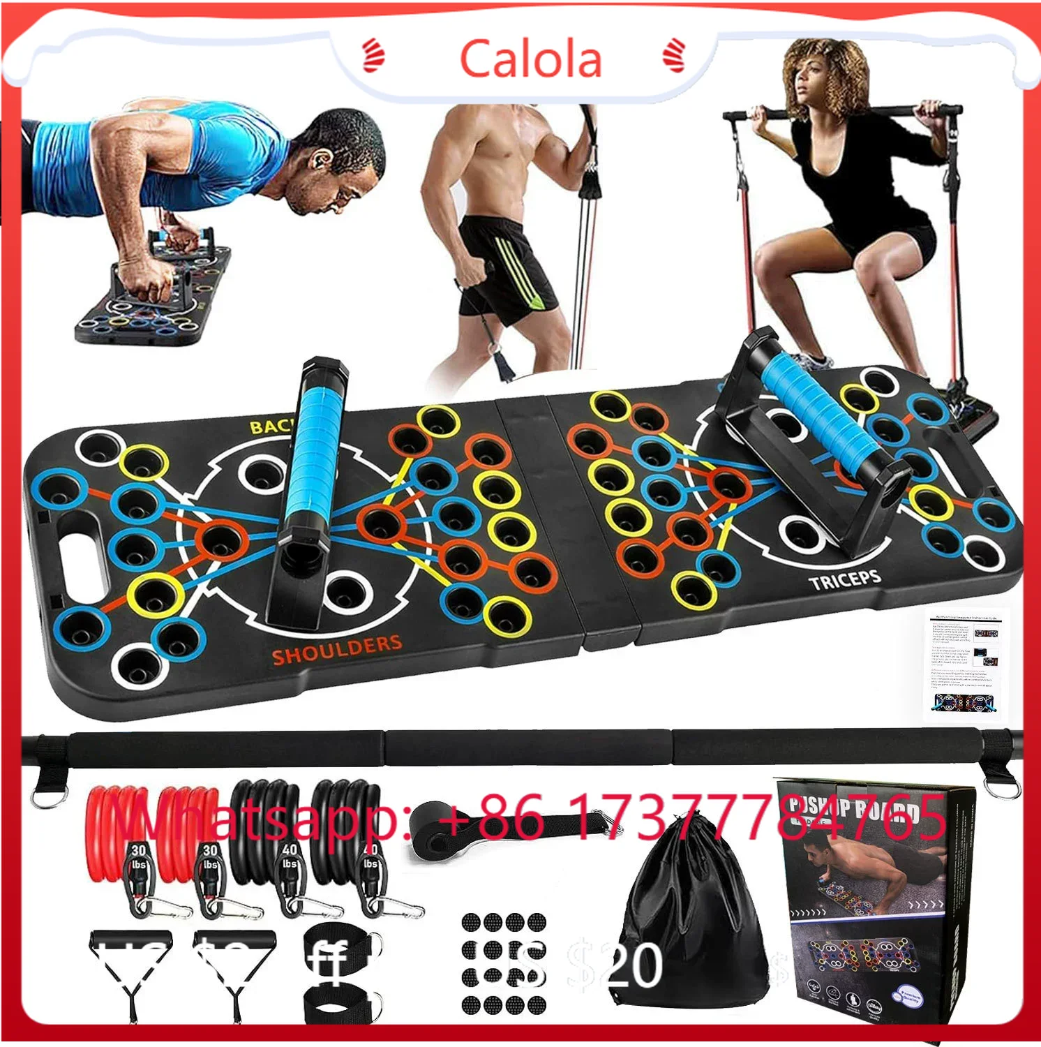 Multifunctional Push Up Board  - Pilates Bar Kit With Resistance Bands 评论和价格