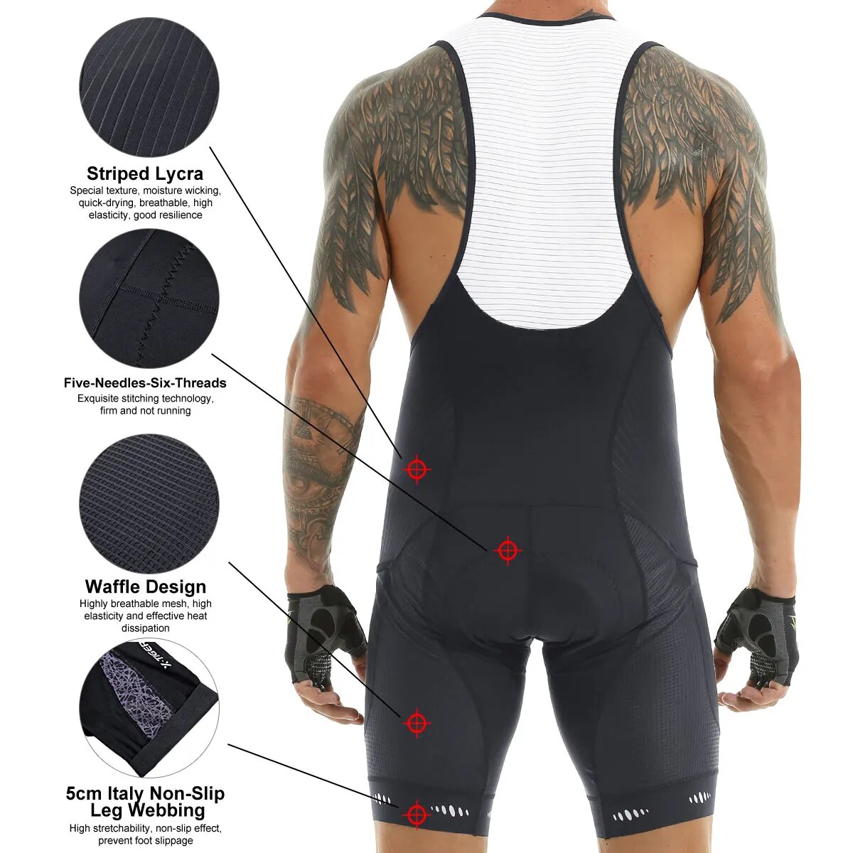 Cycling Bib Shorts 5D Gel Pad  - Padded Cycling Shorts 5D Gel 评论和价格
