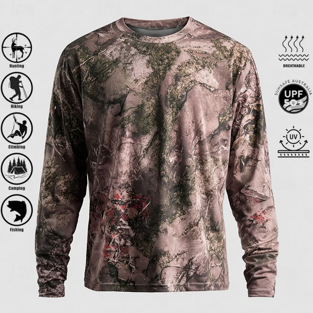 Men Long Sleeve T-shirt Polyes - Hiking 评论和价格