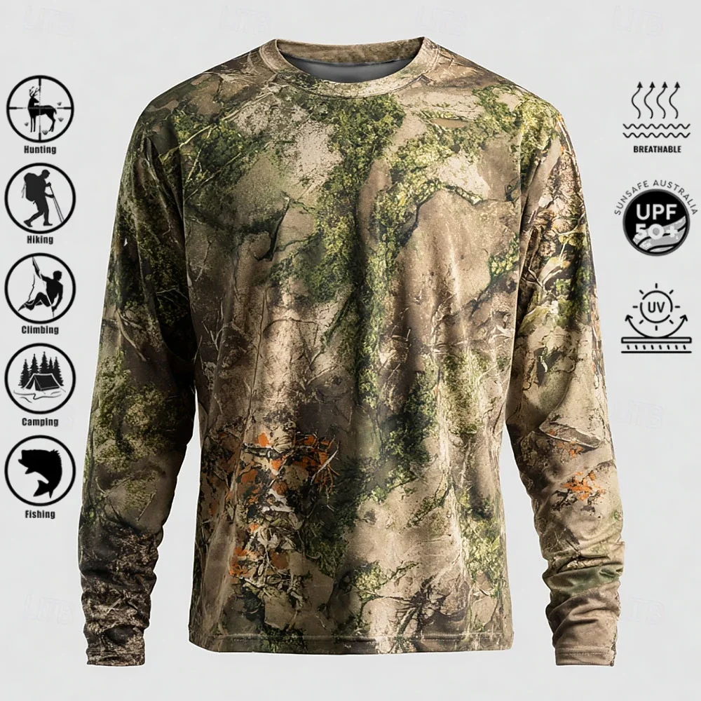 Men Long Sleeve T-shirt Polyes - Hiking 评论和价格