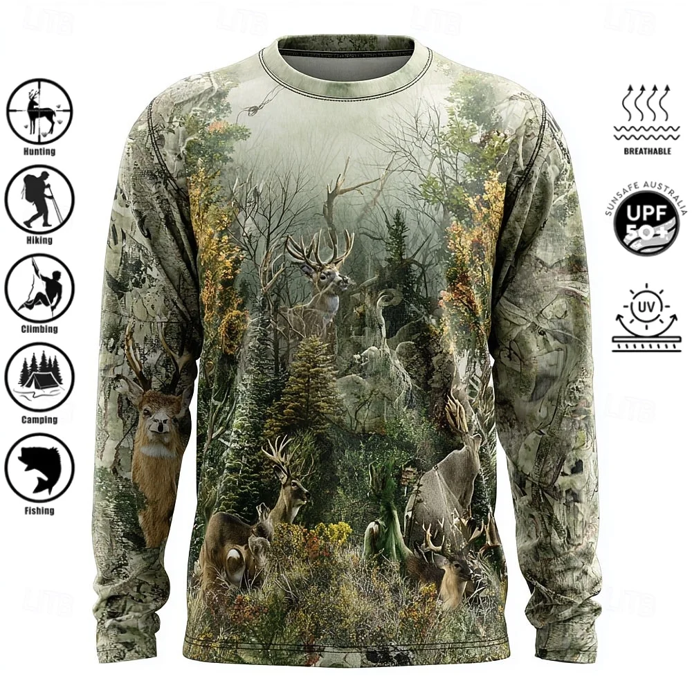 Men Long Sleeve T-shirt Polyes - Hiking 评论和价格