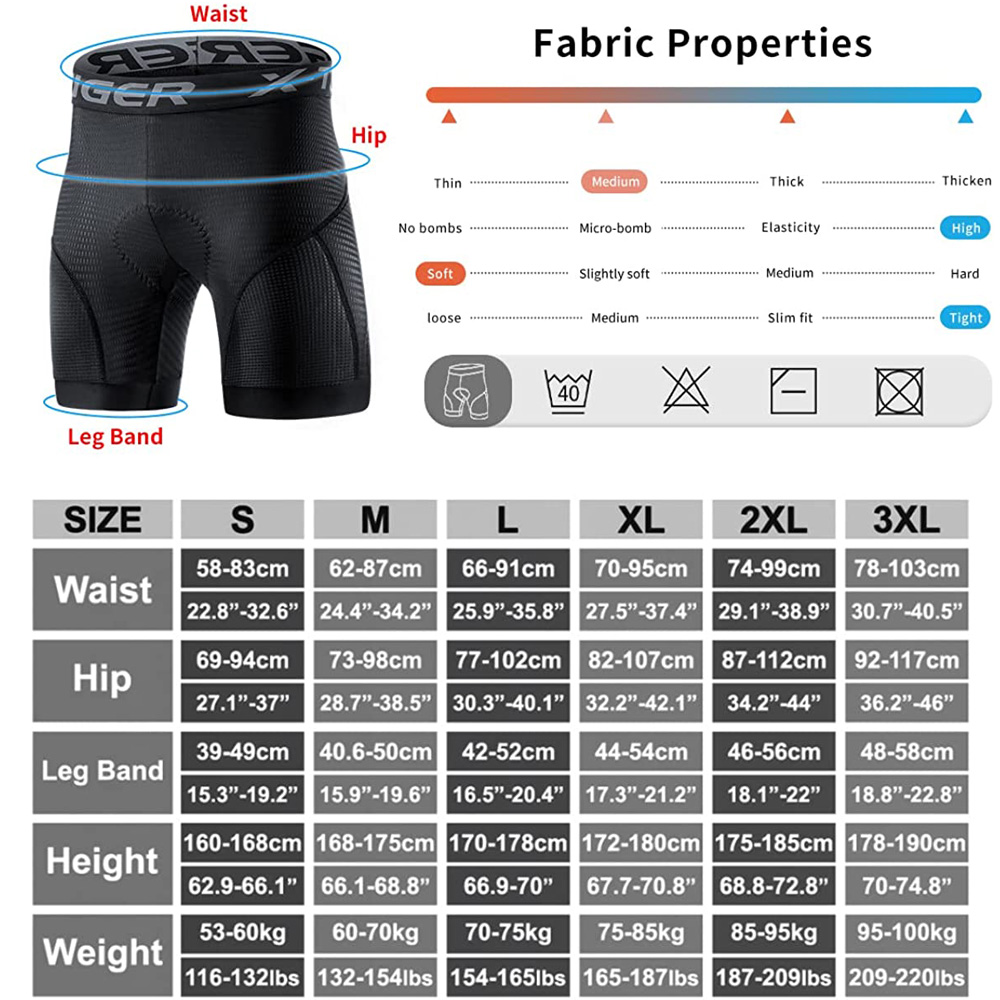 X-TIGER Men's Cycling Underwea - Padded Cycling Shorts 5D Gel 评论和价格
