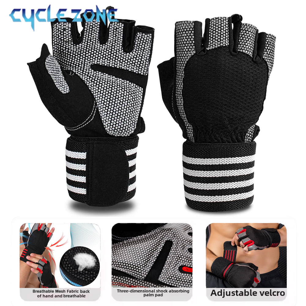 1 Pair Half Finger Gym Fitness - Wrist Wraps Weightlifting Support 评论和价格