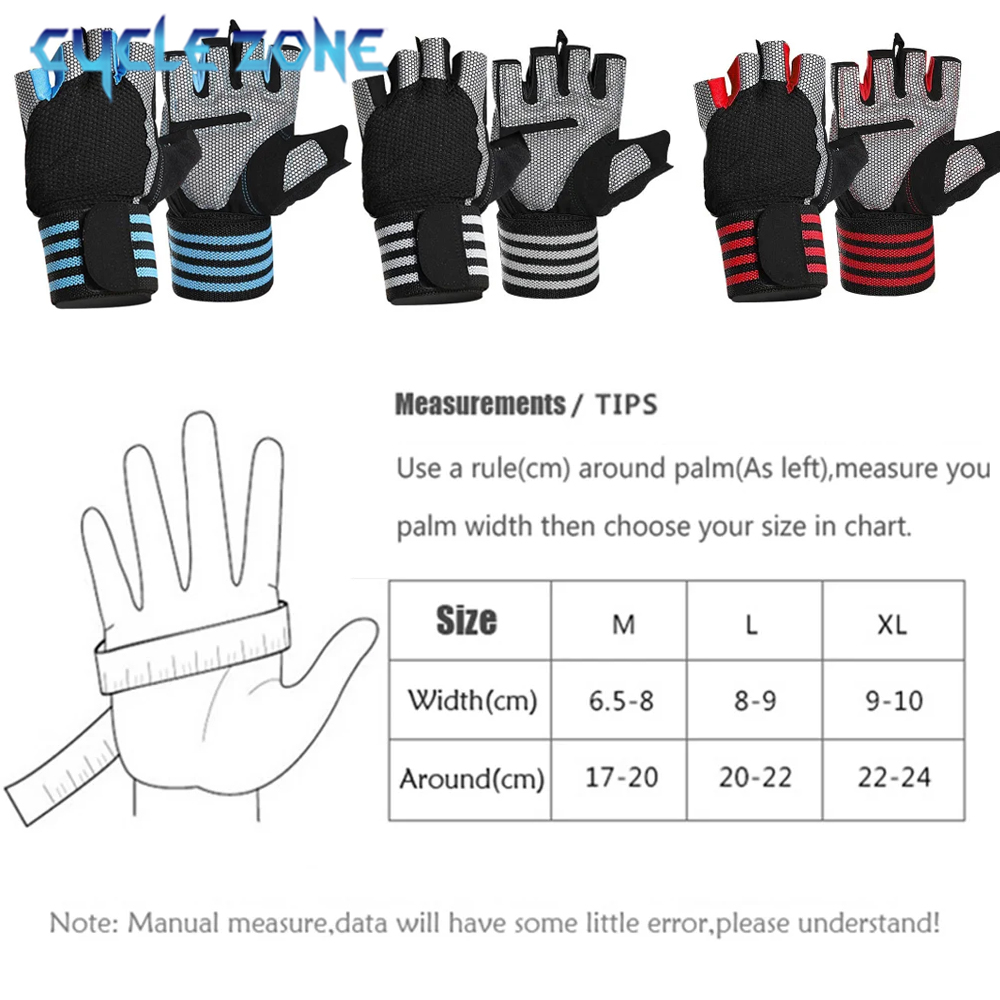 1 Pair Half Finger Gym Fitness - Wrist Wraps Weightlifting Support 评论和价格