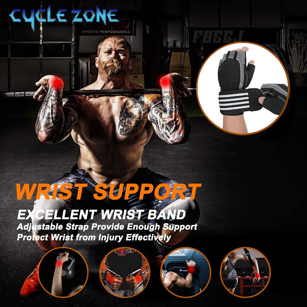 1 Pair Half Finger Gym Fitness - Wrist Wraps Weightlifting Support 评论和价格