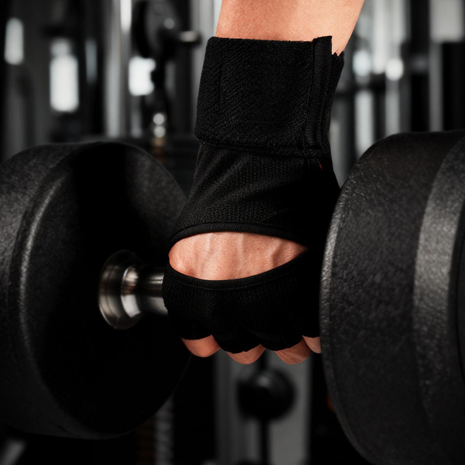 Gym Gloves For Men Half Finger - Wrist Wraps Weightlifting Support 评论和价格