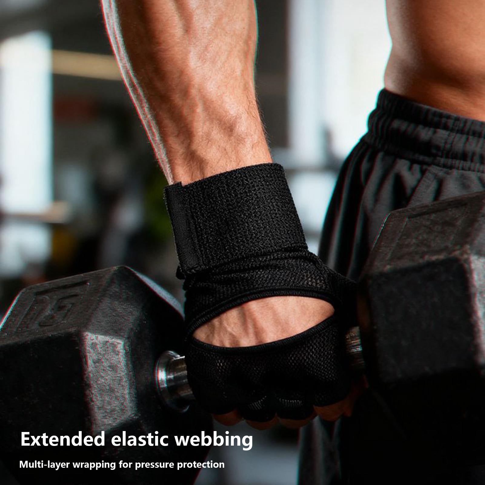 Gym Gloves For Men Half Finger - Wrist Wraps Weightlifting Support 评论和价格