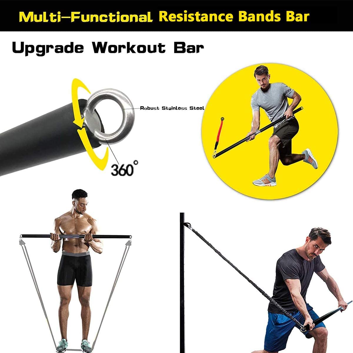 150lb Fitness Booty Resistance - Pilates Bar Kit With Resistance Bands 评论和价格
