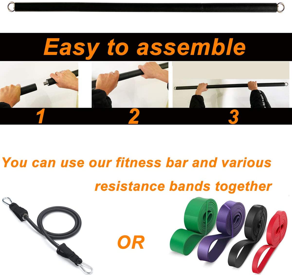 150lb Fitness Booty Resistance - Pilates Bar Kit With Resistance Bands 评论和价格