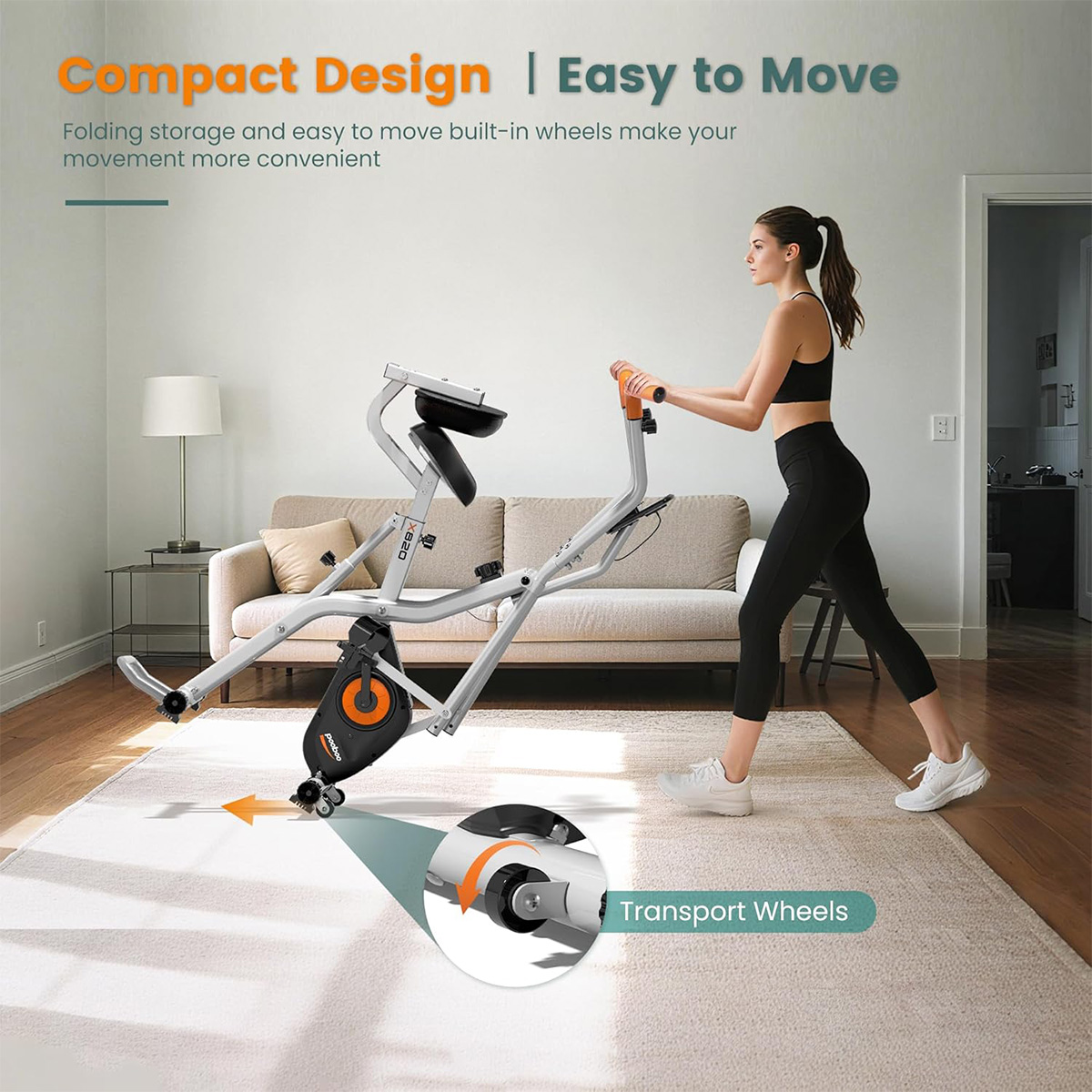 Pooboo Foldable 2-in-1 Exercis - Exercise Bike Magnetic Resistance 评论和价格
